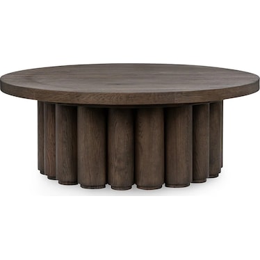 Tiber Solid Wood Round Coffee Table