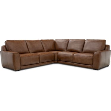 5 Piece Leather Power Reclining Sectional