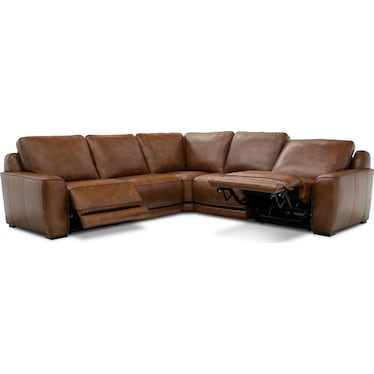 5 Piece Leather Power Reclining Sectional