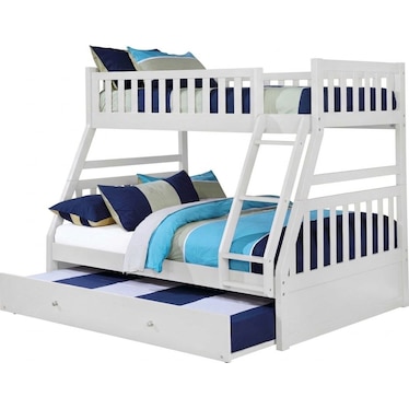 Twin over Full Bunk Bed with Trundle & Ladder
