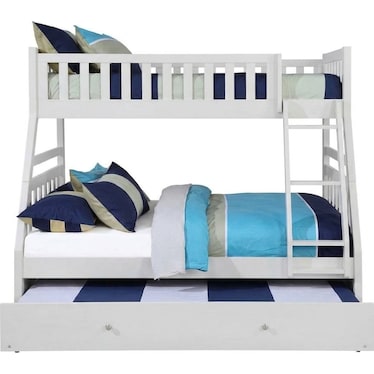 Twin over Full Bunk Bed with Trundle & Ladder