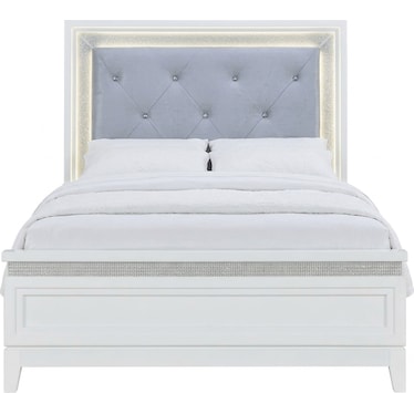 Full White Bed with LED Lights