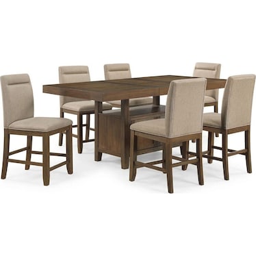 Pub Table Dining Table with 6 Chairs