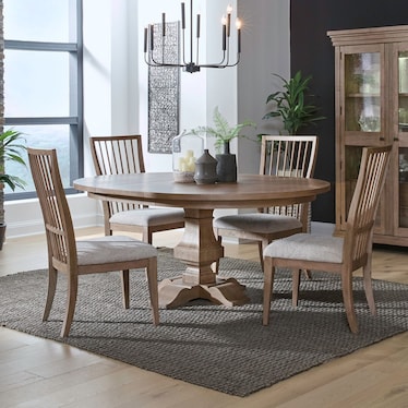 Round Pedestal Table with 4 Chairs