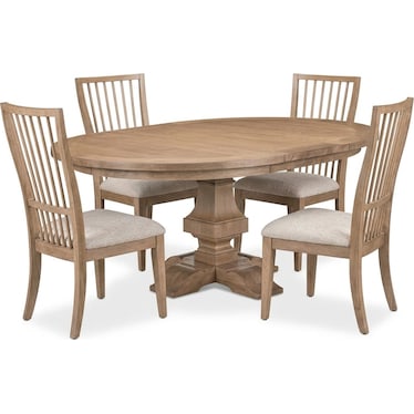 Round Pedestal Table with 4 Chairs