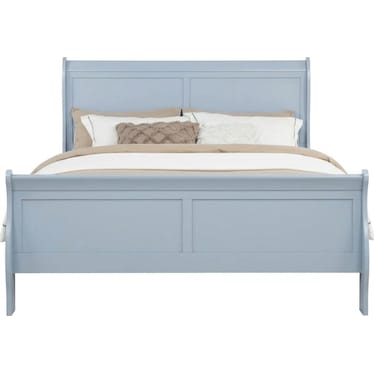 Louis Philip Full Panel Bed - Blue