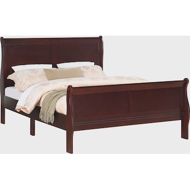 Louis Philip Full Panel Bed - Cherry