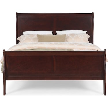 Louis Philip Full Panel Bed - Cherry