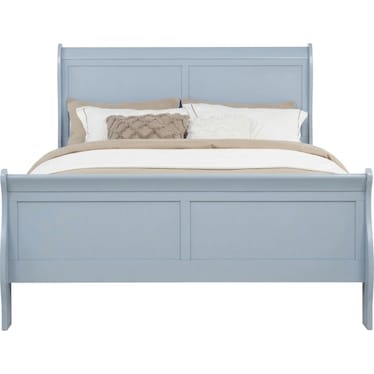 Louis Philip Queen Panel Bed - Blue