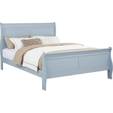 Louis Philip Queen Panel Bed - Blue