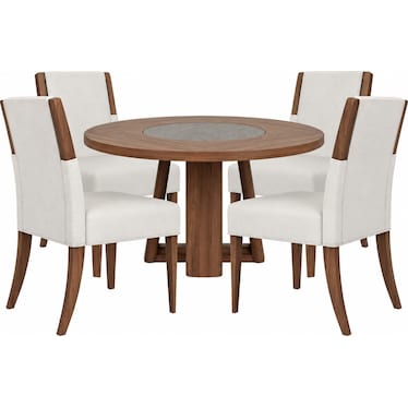Delia Round Dining Table and 4 Chairs
