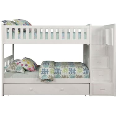 Twin over Twin Bunk Bed with Storage & Stairs