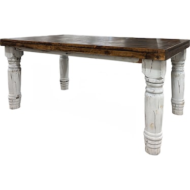 6' Dining Table - Distressed White