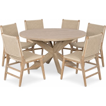 Teak Outdoor Dining Table and 6 Chairs