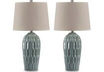 pale blue teal lamps   