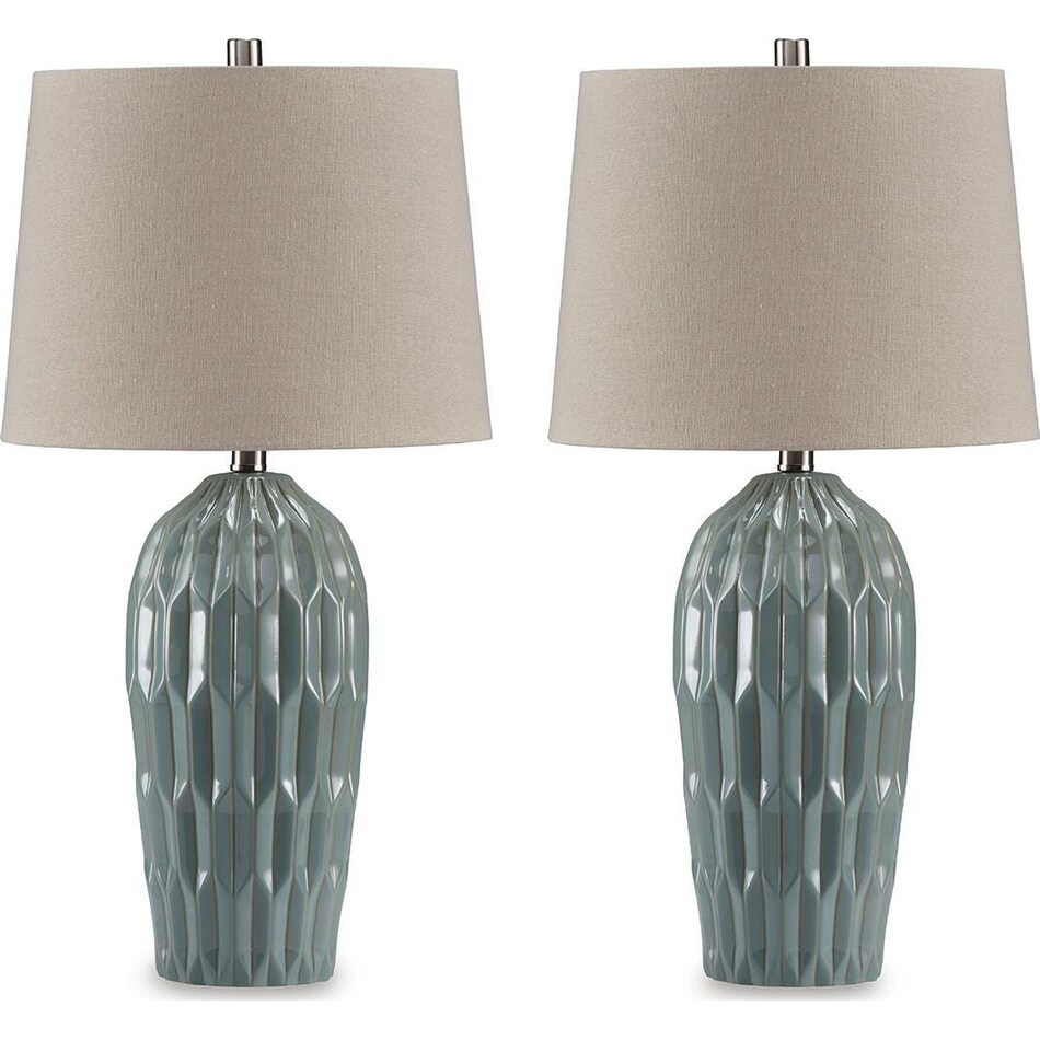 pale blue teal lamps   