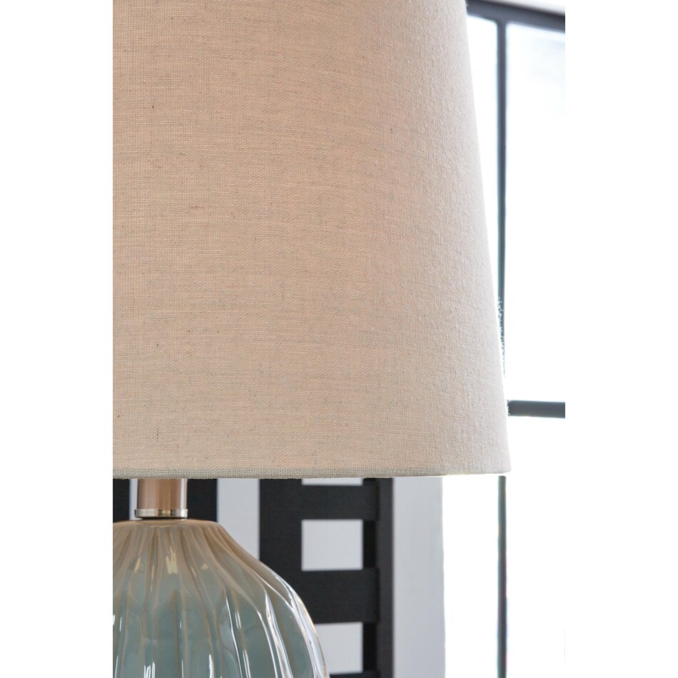 pale blue teal lamps   