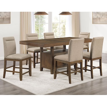 Pub Table Dining Table with 6 Chairs