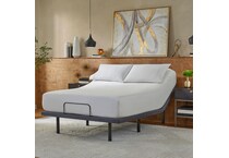 top color: gray side color: gray accent color: black bedding   