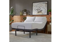 top color: gray side color: gray accent color: black bedding   