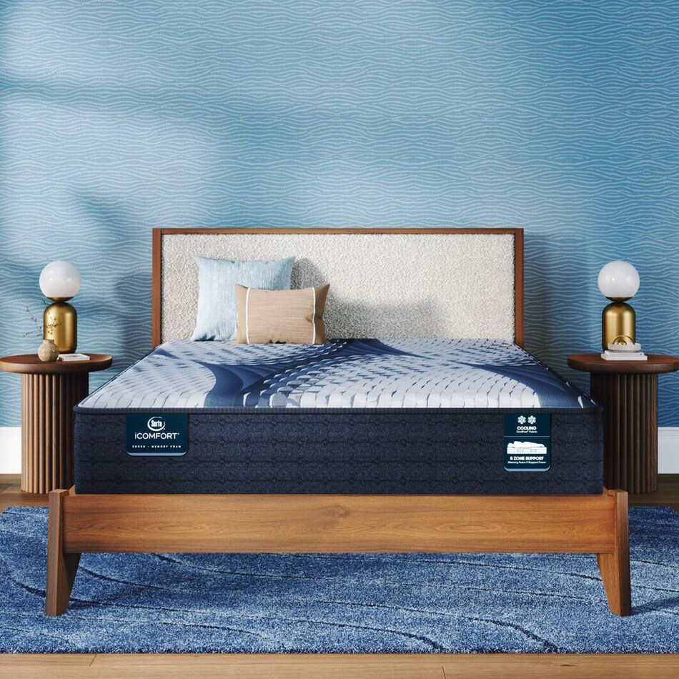 top color: multicolor side color: light blue accent color: dark blue bedding   