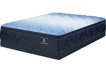 top color: multicolor side color: off white accent color: dark blue bedding   