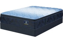 top color: multicolor side color: off white accent color: dark blue bedding   