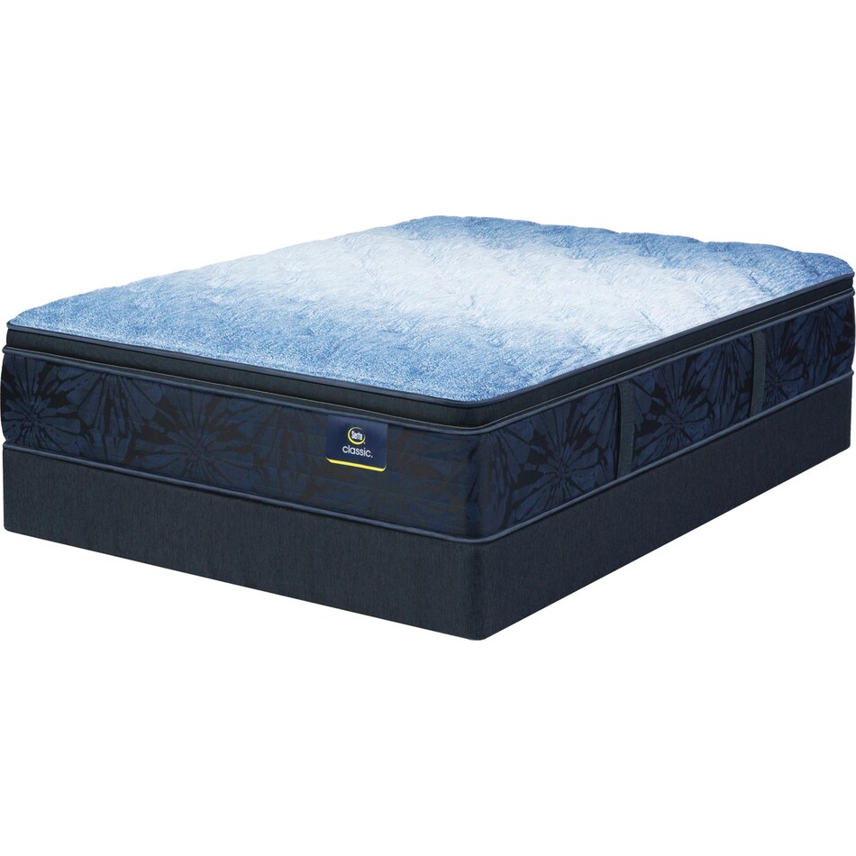 top color: multicolor side color: off white accent color: dark blue bedding   