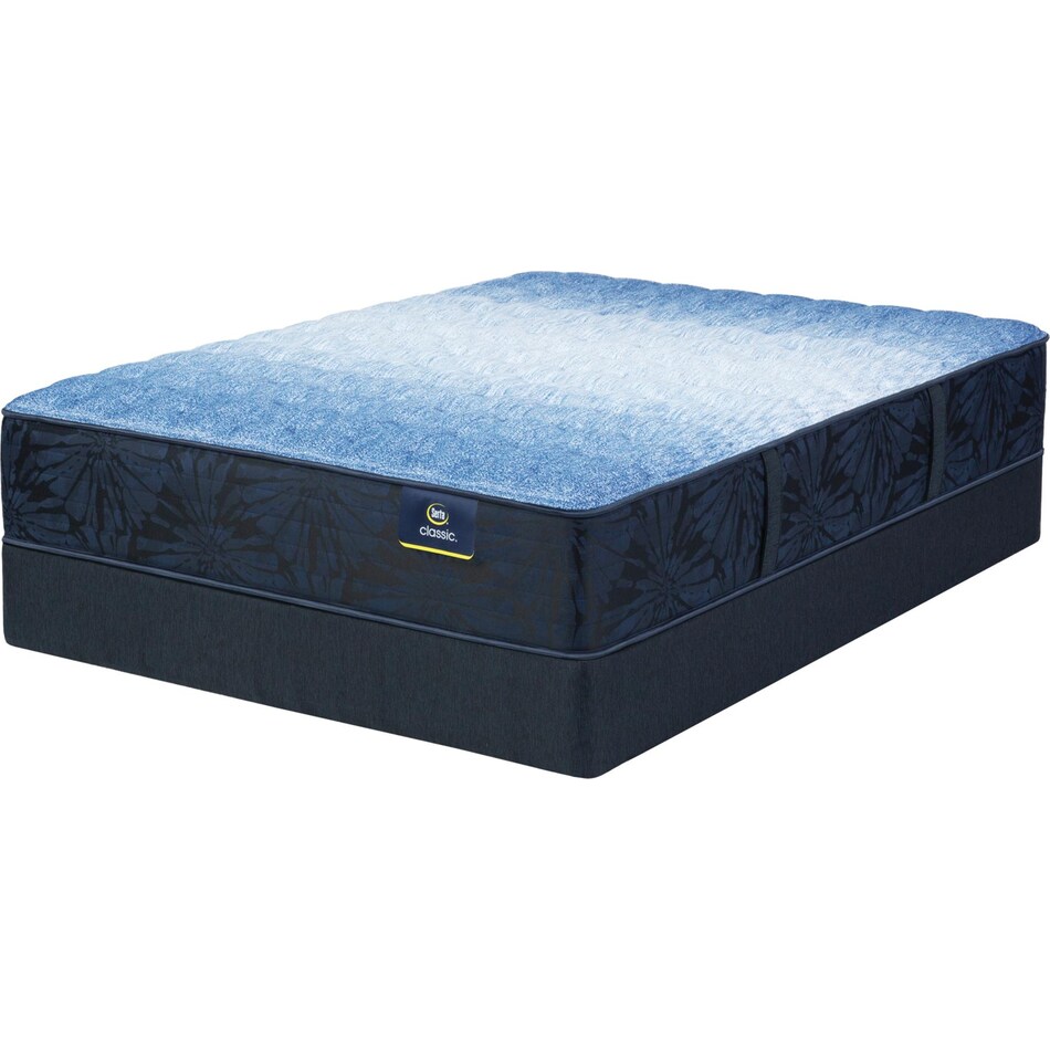 top color: multicolor side color: off white accent color: dark blue bedding   