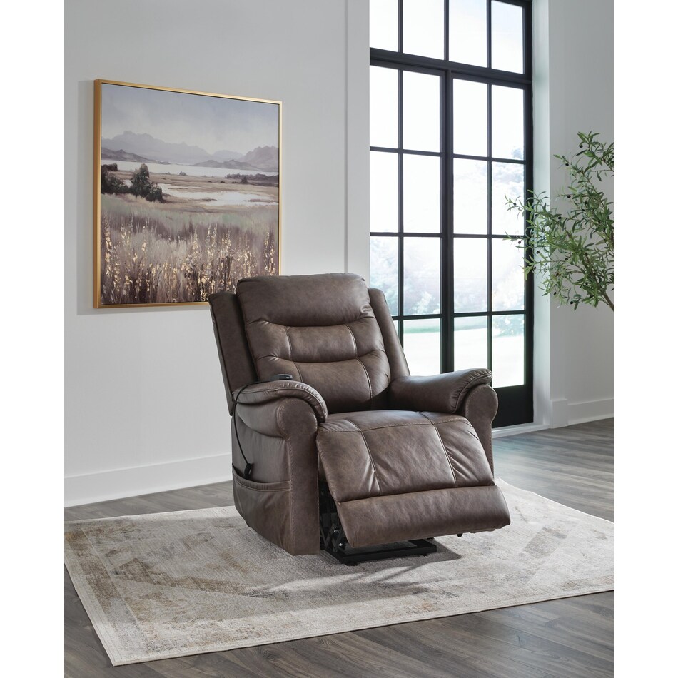 umber fabric recliners   
