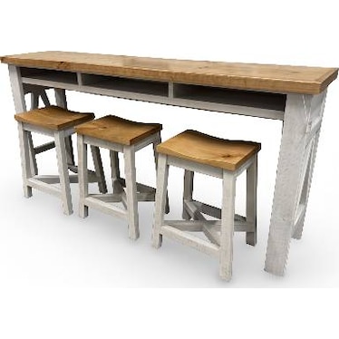 Console with 3 Stools