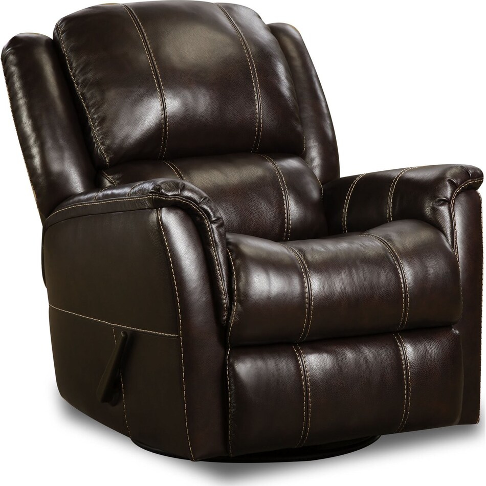 walnut leather recliner   