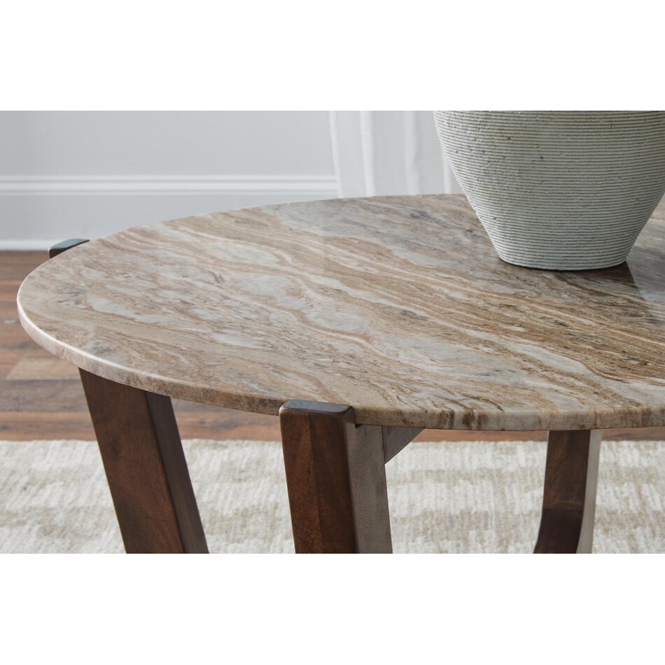 warm brown occasional tables   