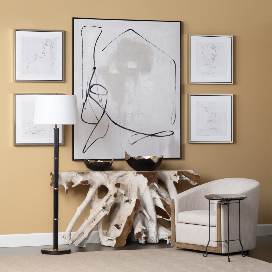 warm tan tones with a distressed white wash overlay wall units   