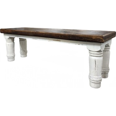 Dining Bench - White Distressed
