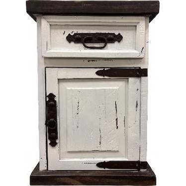 Chairside Nightstand - White Distressed