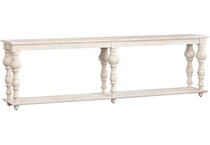 white washed wood frame with a tan undertone wall units   