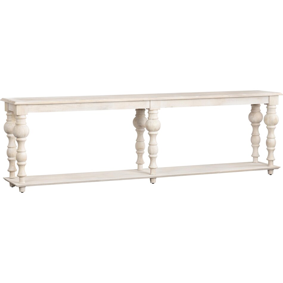 white washed wood frame with a tan undertone wall units   