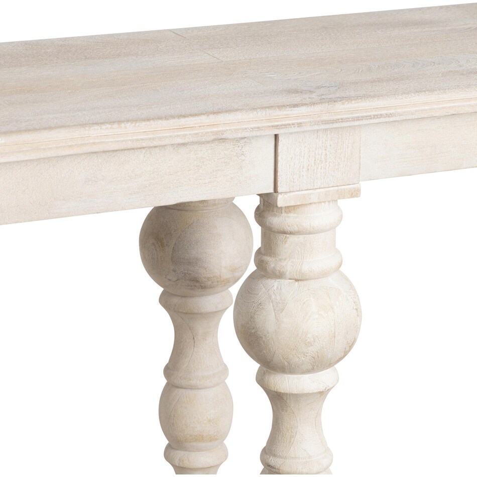 white washed wood frame with a tan undertone wall units   