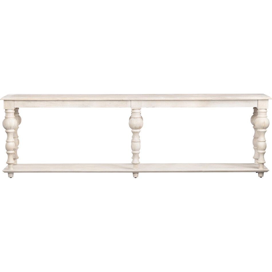 white washed wood frame with a tan undertone wall units   