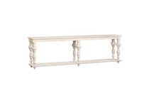 white washed wood frame with a tan undertone wall units   