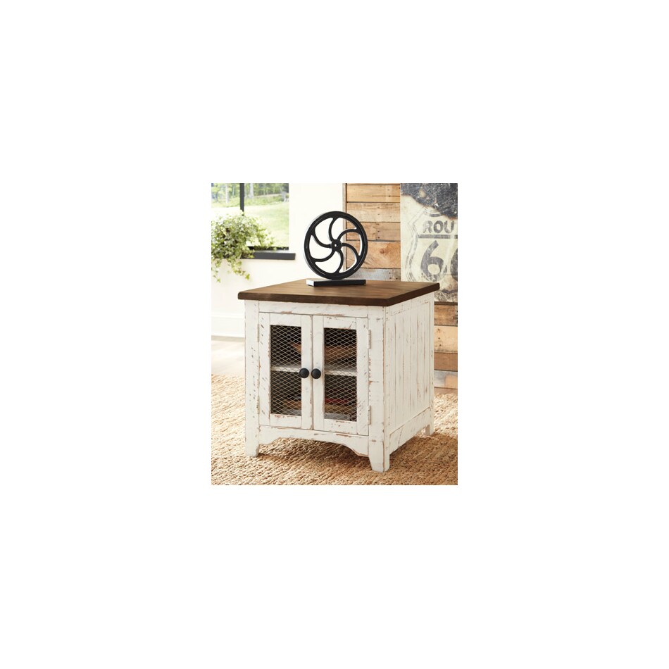 white brown occasional tables   