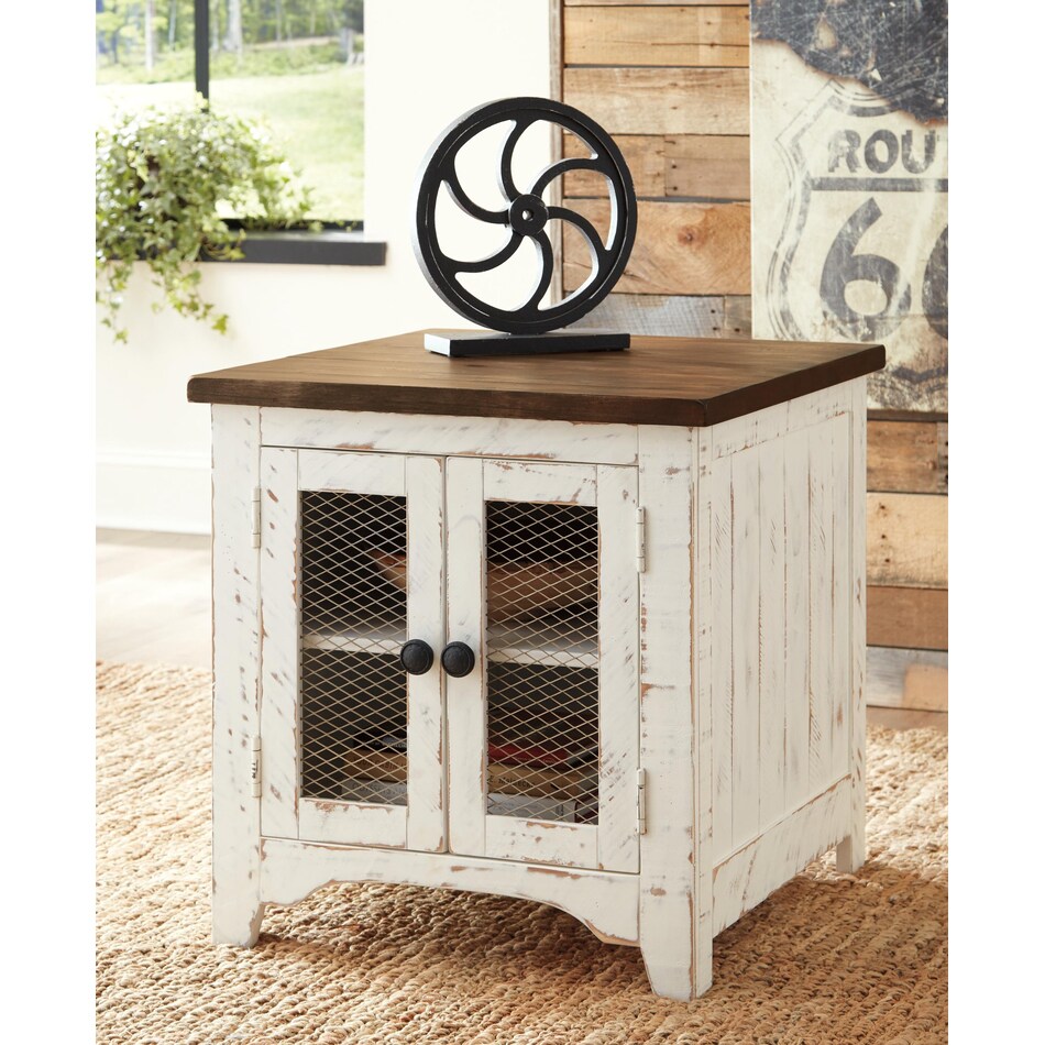 white brown occasional tables   