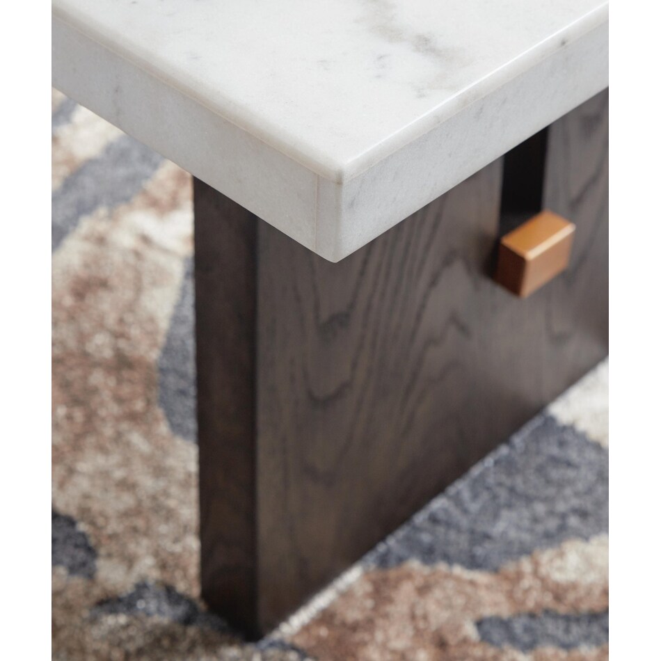 white dark brown occasional tables   