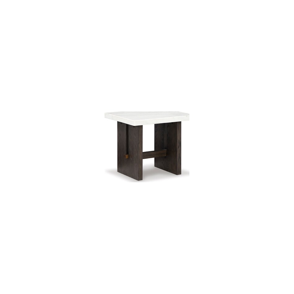 white dark brown occasional tables   