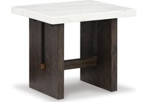white dark brown occasional tables   