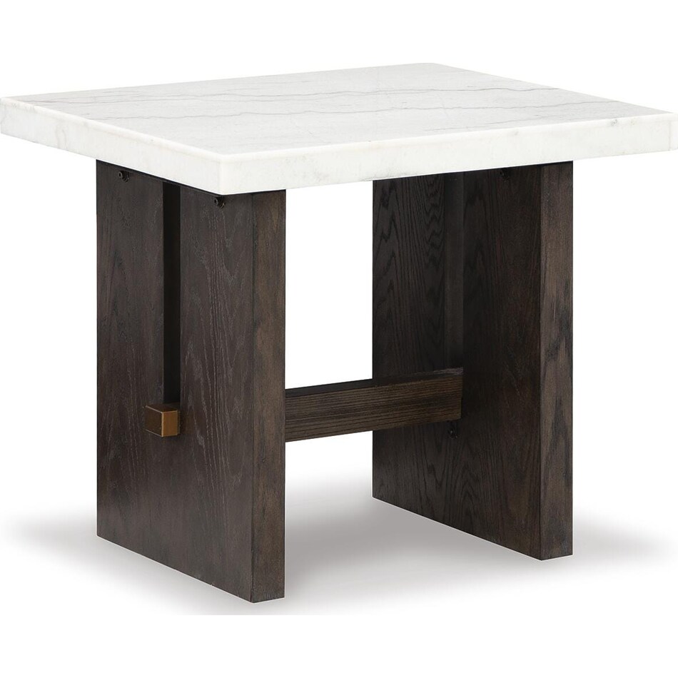 white dark brown occasional tables   