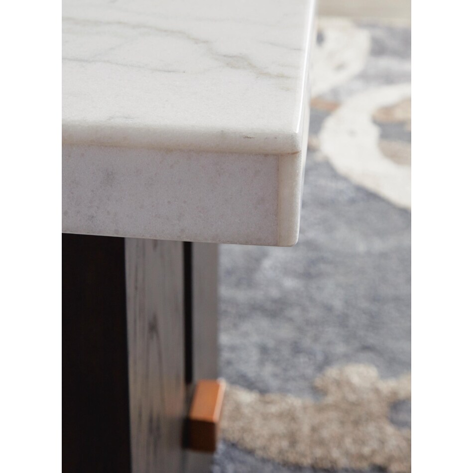 white dark brown occasional tables   