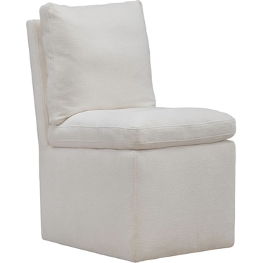 Accent Dining Chair w/ Casters - Ivory