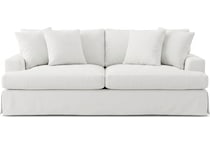 white fabric living room groups   